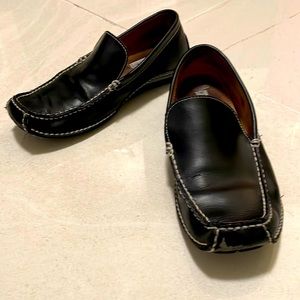 Steve Madden Men’s Novo Black Leather Dress Slip On Loafers Shoes Sz 9.5